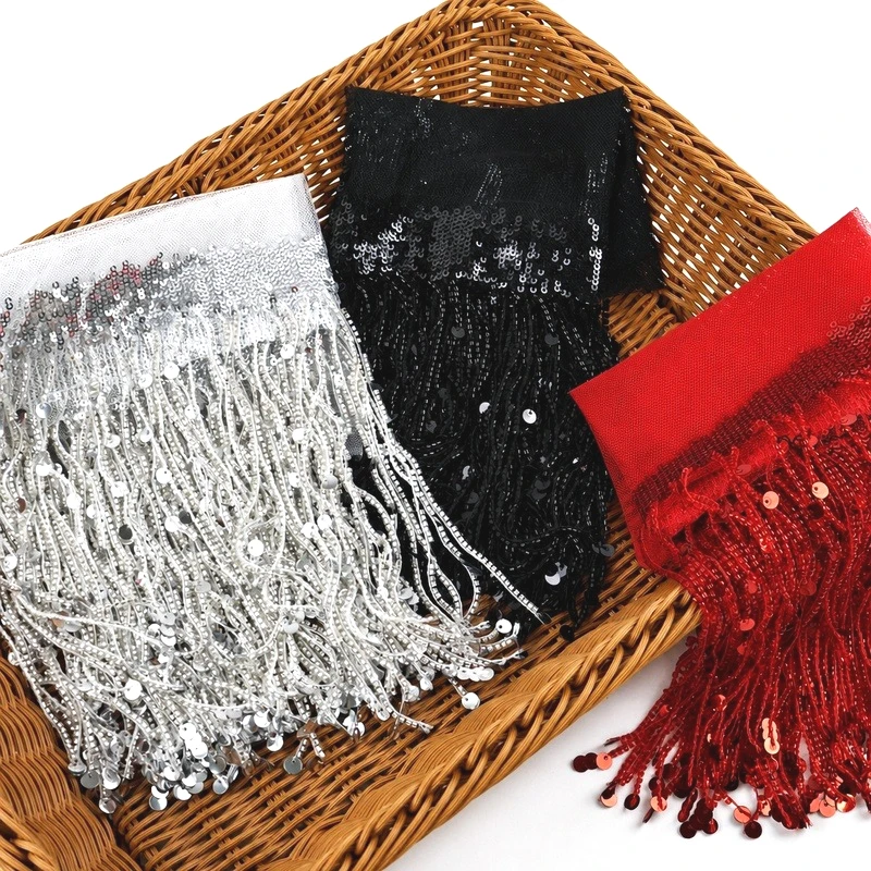 1-4M 20cm Sequin Beaded Tassel Fringe Dress Curtain Lace Trim Clothes Stage Costume Trimming DIY Sewing Decoration Accessories
1-4M 20cm Sequin Beaded Tassel Fringe Dress Curtain Lace Trim Clothes Stage Costume Trimming DIY Sewing Decoration Accessories