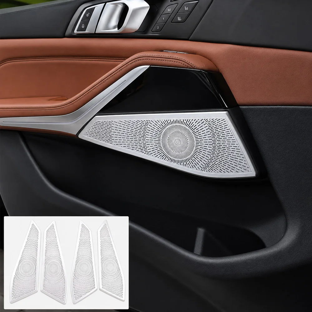 4pcs Car Door Audio Cover Speaker Decor Loudspeaker Trim for BMW X5 G05 X7 G07 Pre-Facelift 2019 2020 2021 2022 Silver Aluminum
4pcs Car Door Audio Cover Speaker Decor Loudspeaker Trim for BMW X5 G05 X7 G07 Pre-Facelift 2019 2020 2021 2022 Silver Aluminum