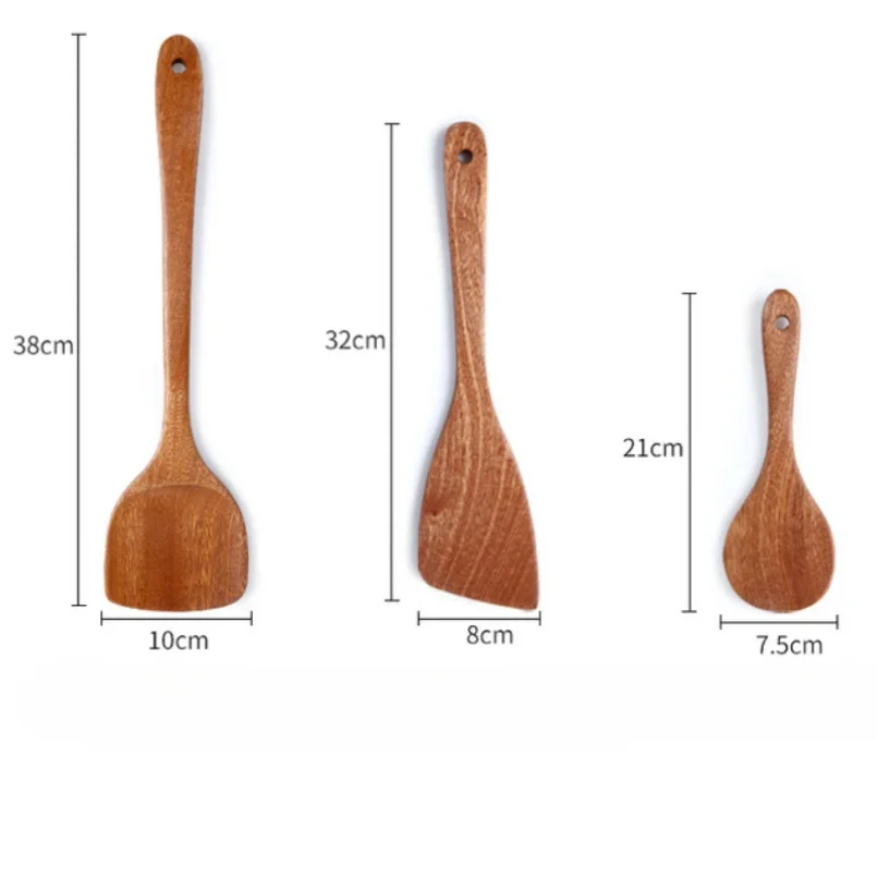 3pcsWooden Spatula Wooden Spoon Frying Spatula Solid Wood High Temperature Resistant Soup Spoon No Paint No Wax Natural Material
3pcsWooden Spatula Wooden Spoon Frying Spatula Solid Wood High Temperature Resistant Soup Spoon No Paint No Wax Natural Material