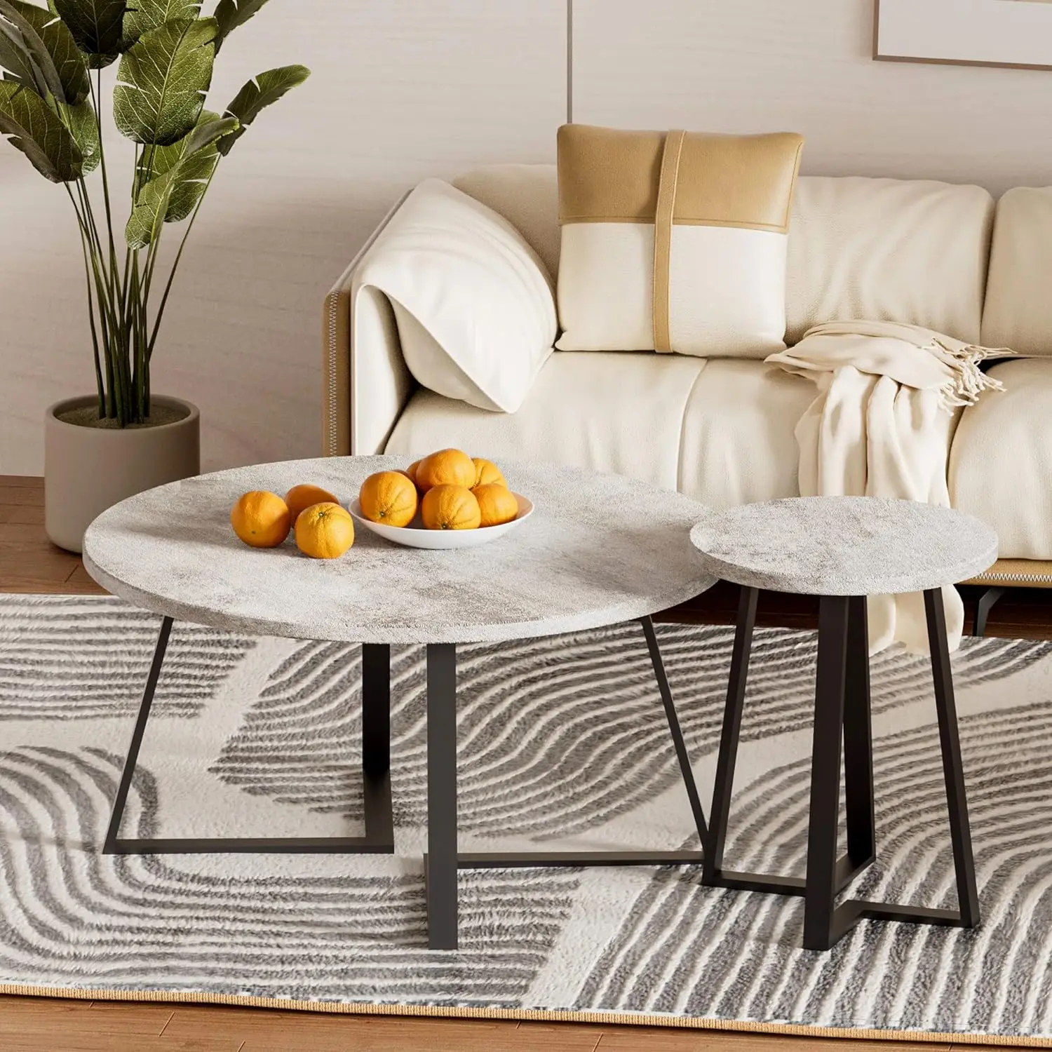 Comfort Corner Round Mod Concrete Coffee Table - Modern Industrial Wood Coffee Table for Living Room
Comfort Corner Round Mod Concrete Coffee Table - Modern Industrial Wood Coffee Table for Living Room