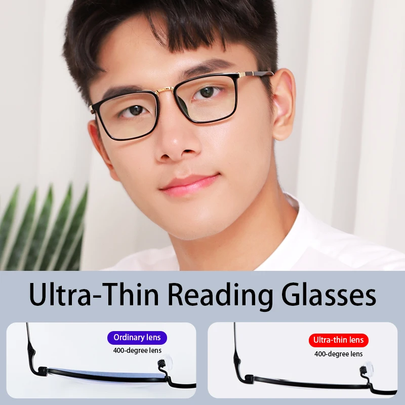 Ultra-Thin Lightweight Reading Glasses for Men, Blue Light Blocking Eyeglasses, Computer Readers Anti UV/Eyestrain/Glare
Ultra-Thin Lightweight Reading Glasses for Men, Blue Light Blocking Eyeglasses, Computer Readers Anti UV/Eyestrain/Glare