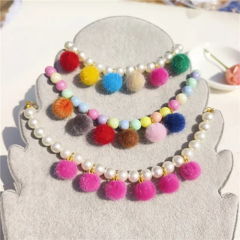 1pc New Handmade Fur Ball Pendant Pearl Dog Collar Adjustable Neck Necklace Jewelry Ornament for Puppy Dog Cat Pet Supplies
1pc New Handmade Fur Ball Pendant Pearl Dog Collar Adjustable Neck Necklace Jewelry Ornament for Puppy Dog Cat Pet Supplies