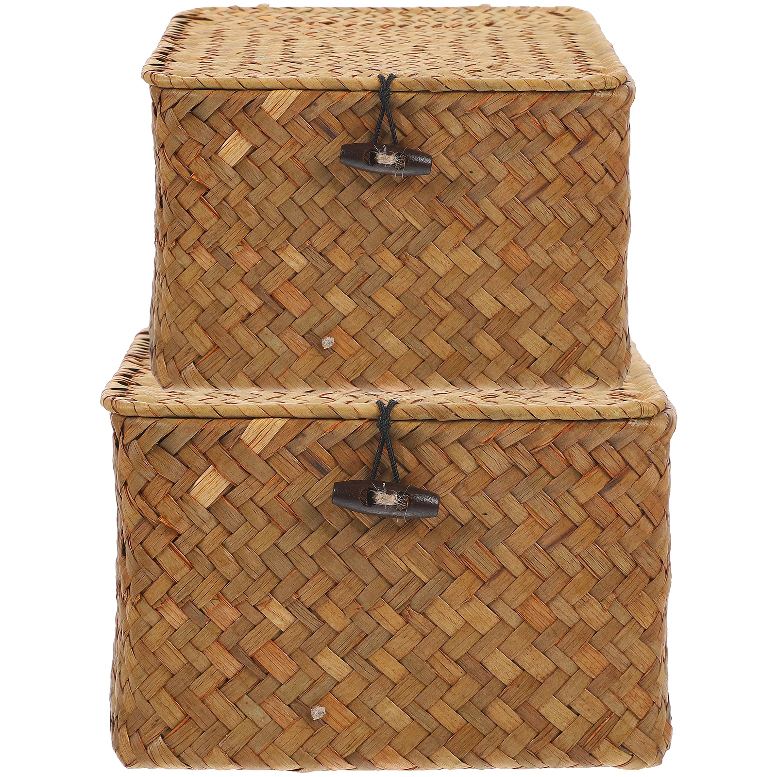 2pcs Box Hand Woven Seagrass Basket With Lid Bins 30x20x11cm Napkin Holder Desk Storage Basket Household Container
2pcs Box Hand Woven Seagrass Basket With Lid Bins 30x20x11cm Napkin Holder Desk Storage Basket Household Container
