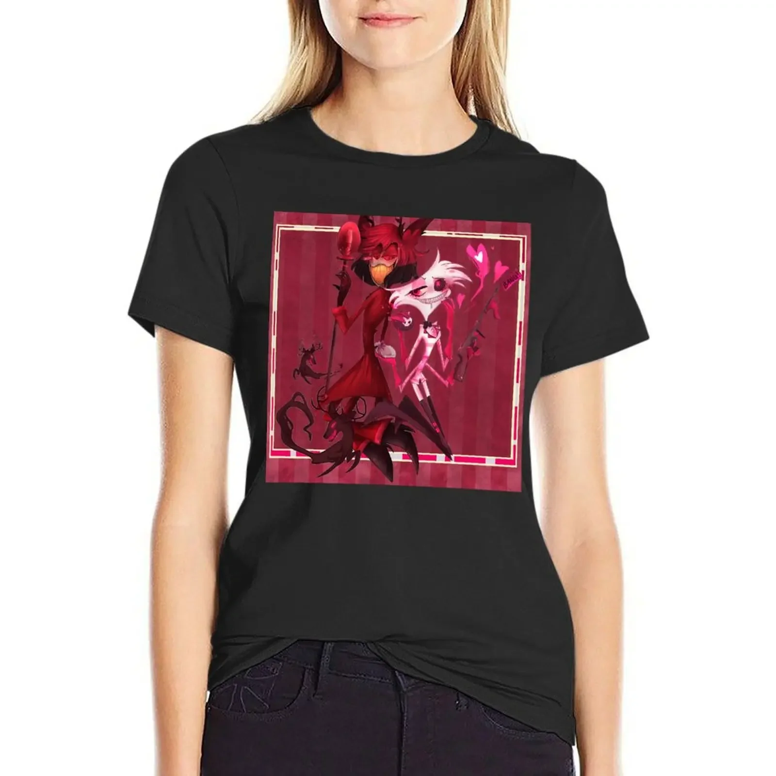 Alastor and Angel T-Shirt animal print shirt for girls anime summer top Women's tee shirt
Alastor and Angel T-Shirt animal print shirt for girls anime summer top Women's tee shirt