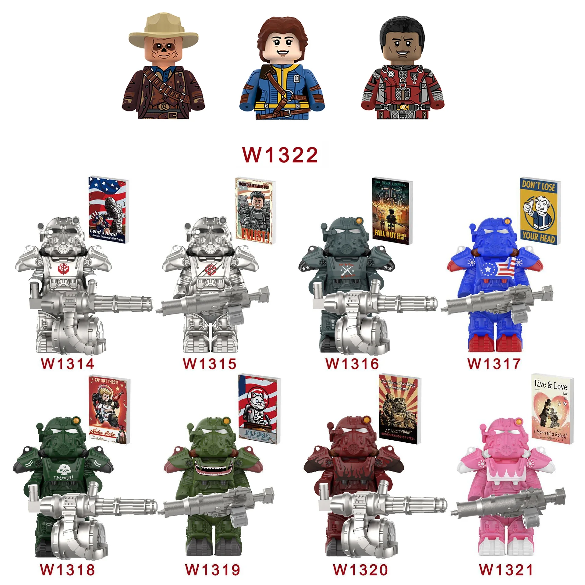 Новая игра BoS T60, Power Armor, армейские офицеры, солдаты, строительные блоки, детские игрушки, подарки для мальчиков и девочек, фигурка, модель машинного пистолета
Новая игра BoS T60, Power Armor, армейские офицеры, солдаты, строительные блоки, детские игрушки, подарки для мальчиков и девочек, фигурка, модель машинного пистолета