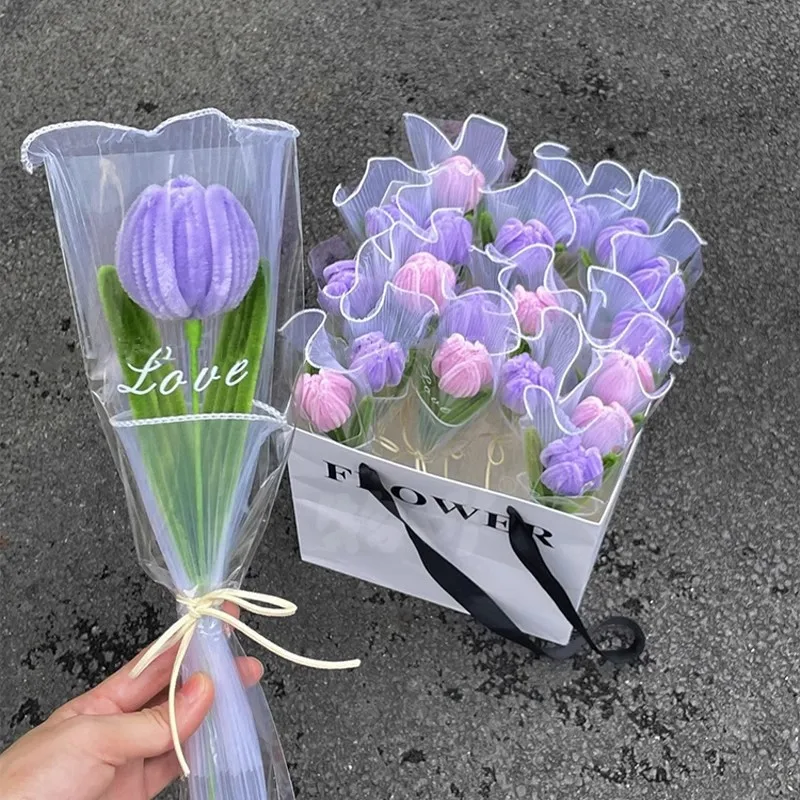 1/3/10PCS Handmade Tulip Flowers Bouquet Twisted Stick Finished Knitted Pink Flowers Couple Gifts Romantic Wedding Party Decor
1/3/10PCS Handmade Tulip Flowers Bouquet Twisted Stick Finished Knitted Pink Flowers Couple Gifts Romantic Wedding Party Decor