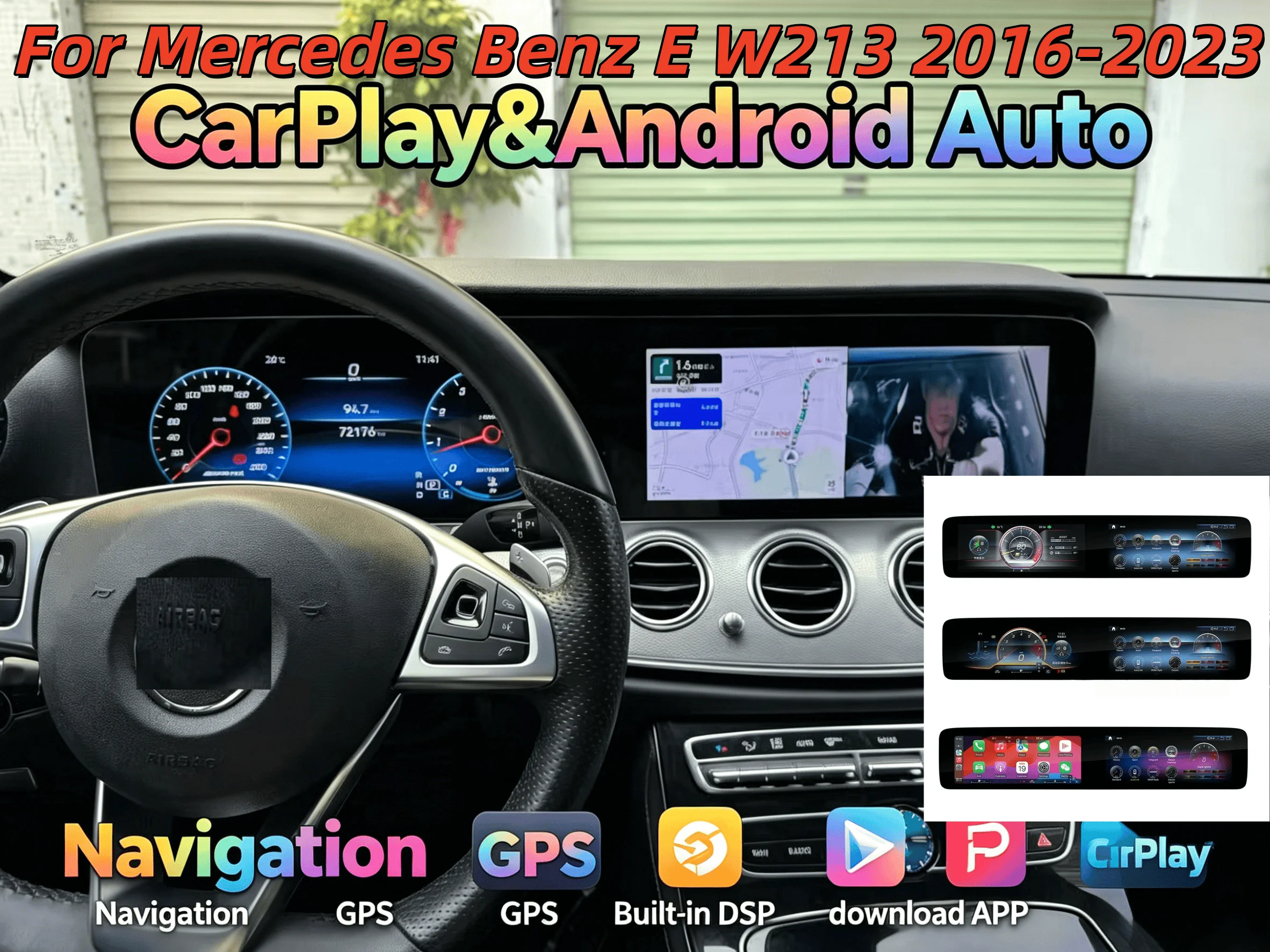12.3” Dual Screen For Mercedes Benz E Class E200 E300 W213 2016-2023 Android Player GPS Navigation Media CarPlay Navigation 4G
12.3” Dual Screen For Mercedes Benz E Class E200 E300 W213 2016-2023 Android Player GPS Navigation Media CarPlay Navigation 4G