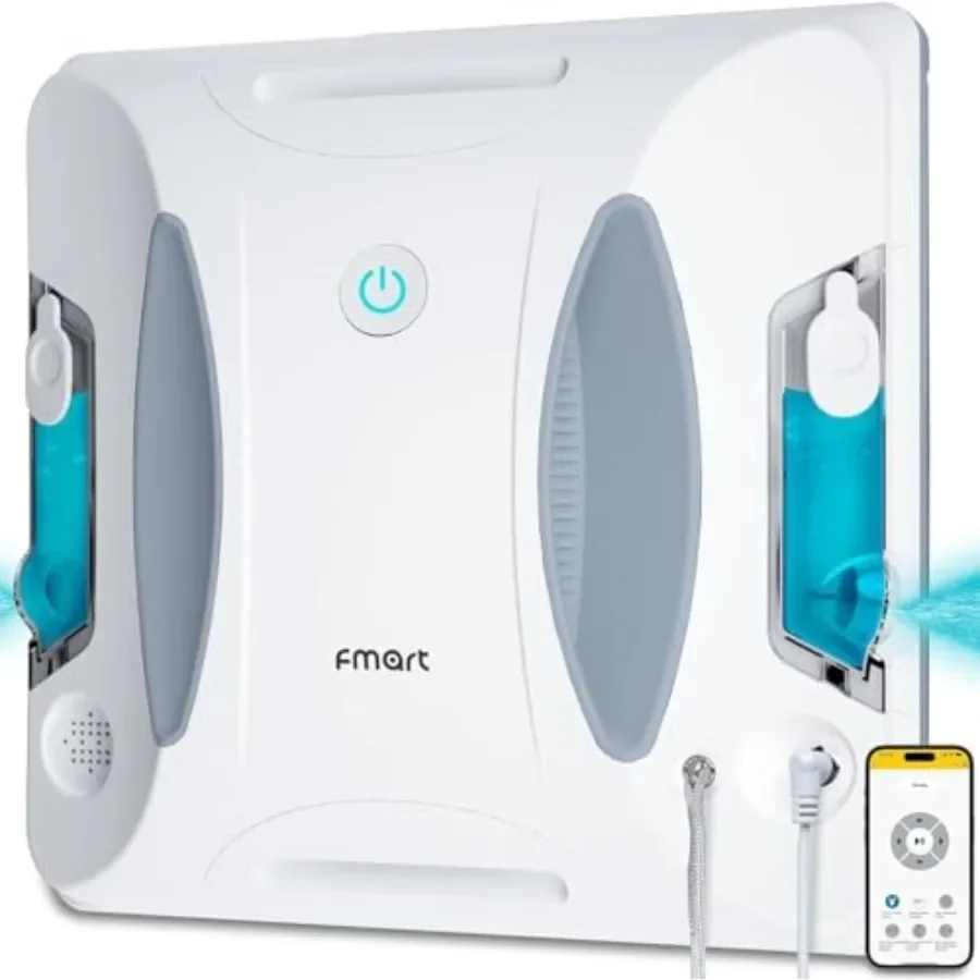 Window cleaning robot for outdoor/indoor high-rise windows, ABS plastic body, white, 3800Pa suction, double-sided spray water,
Window cleaning robot for outdoor/indoor high-rise windows, ABS plastic body, white, 3800Pa suction, double-sided spray water,