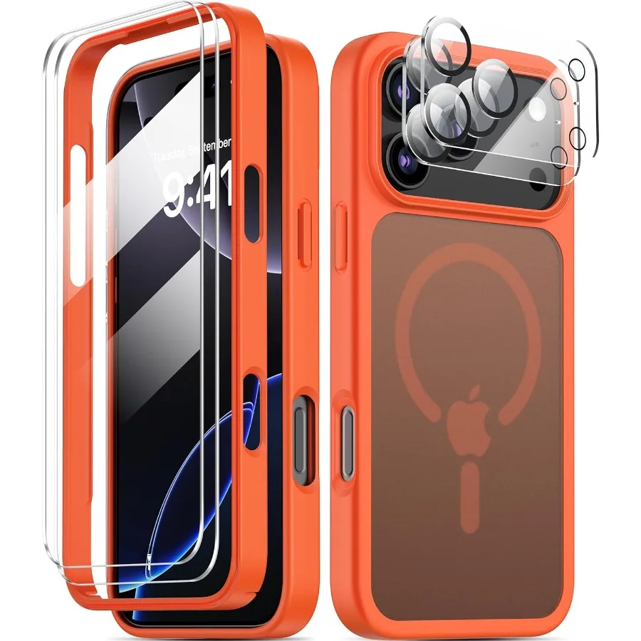 Магнитный чехол для iPhone 17 Pro с защитной пленкой для экрана и защитной пленкой для объектива камеры, совместимый с полупрозрачным MagSafe
Магнитный чехол для iPhone 17 Pro с защитной пленкой для экрана и защитной пленкой для объектива камеры, совместимый с полупрозрачным MagSafe