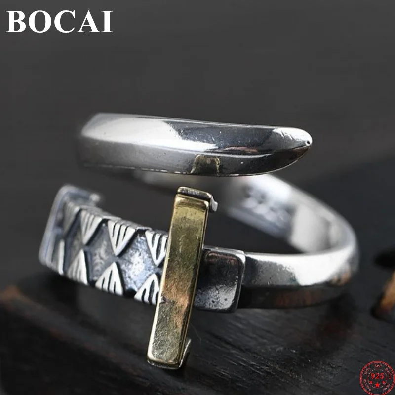 BOCAI S925 Sterlimg Silver Rings for Men New Fashion Sword Cross Adjustable Hand Ornaments Pure Argentum Jewelry Wholesale
BOCAI S925 Sterlimg Silver Rings for Men New Fashion Sword Cross Adjustable Hand Ornaments Pure Argentum Jewelry Wholesale