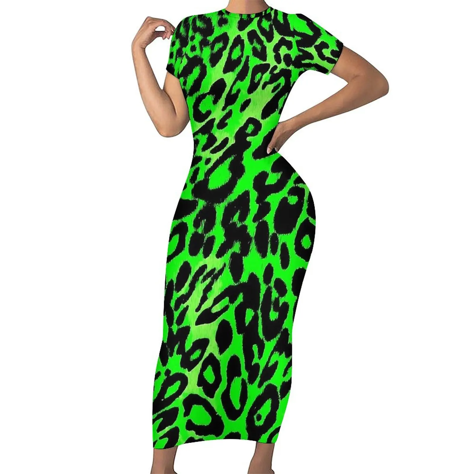 Green Leopard Texture Dress Women Animal Street Style Bodycon Dress Spring Short Sleeve Elegant Maxi Dresses Oversized Vestidos
Green Leopard Texture Dress Women Animal Street Style Bodycon Dress Spring Short Sleeve Elegant Maxi Dresses Oversized Vestidos