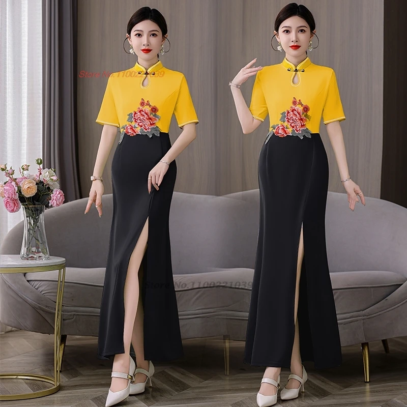 Китайское винтажное платье 2025 года, улучшенное Cheongsam, национальная цветочная вышивка, лоскутное платье Ципао, платье для выступлений, банкетное вечернее платье
Китайское винтажное платье 2025 года, улучшенное Cheongsam, национальная цветочная вышивка, лоскутное платье Ципао, платье для выступлений, банкетное вечернее платье