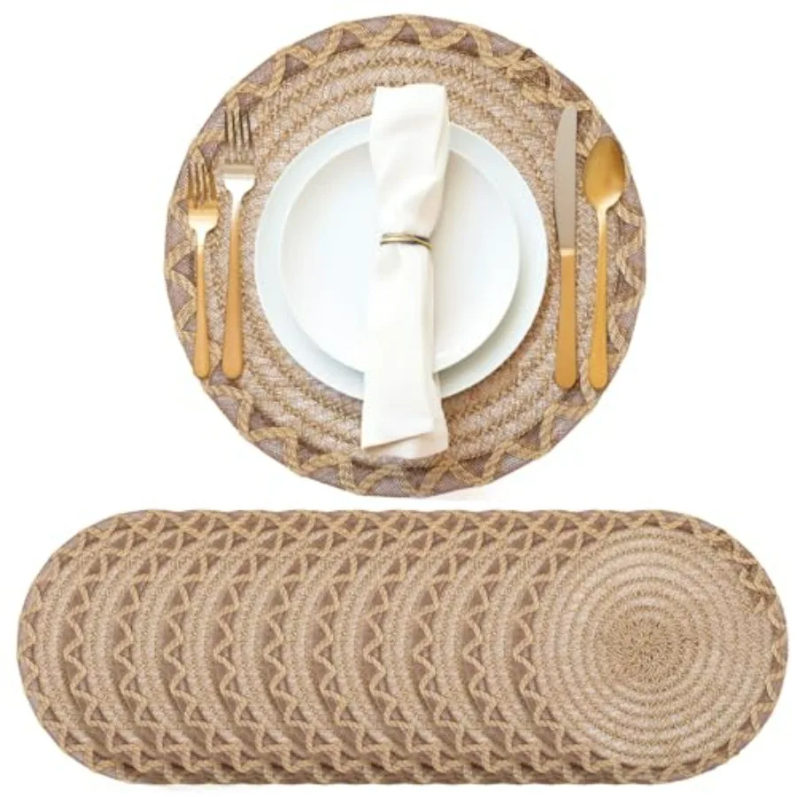 12 Pcs 15 Inch Round Burlap Placemat Openwork Boho Jute Woven Charger Rustic Vintage Natural Brown Heat Resistant Dining Table
12 Pcs 15 Inch Round Burlap Placemat Openwork Boho Jute Woven Charger Rustic Vintage Natural Brown Heat Resistant Dining Table
