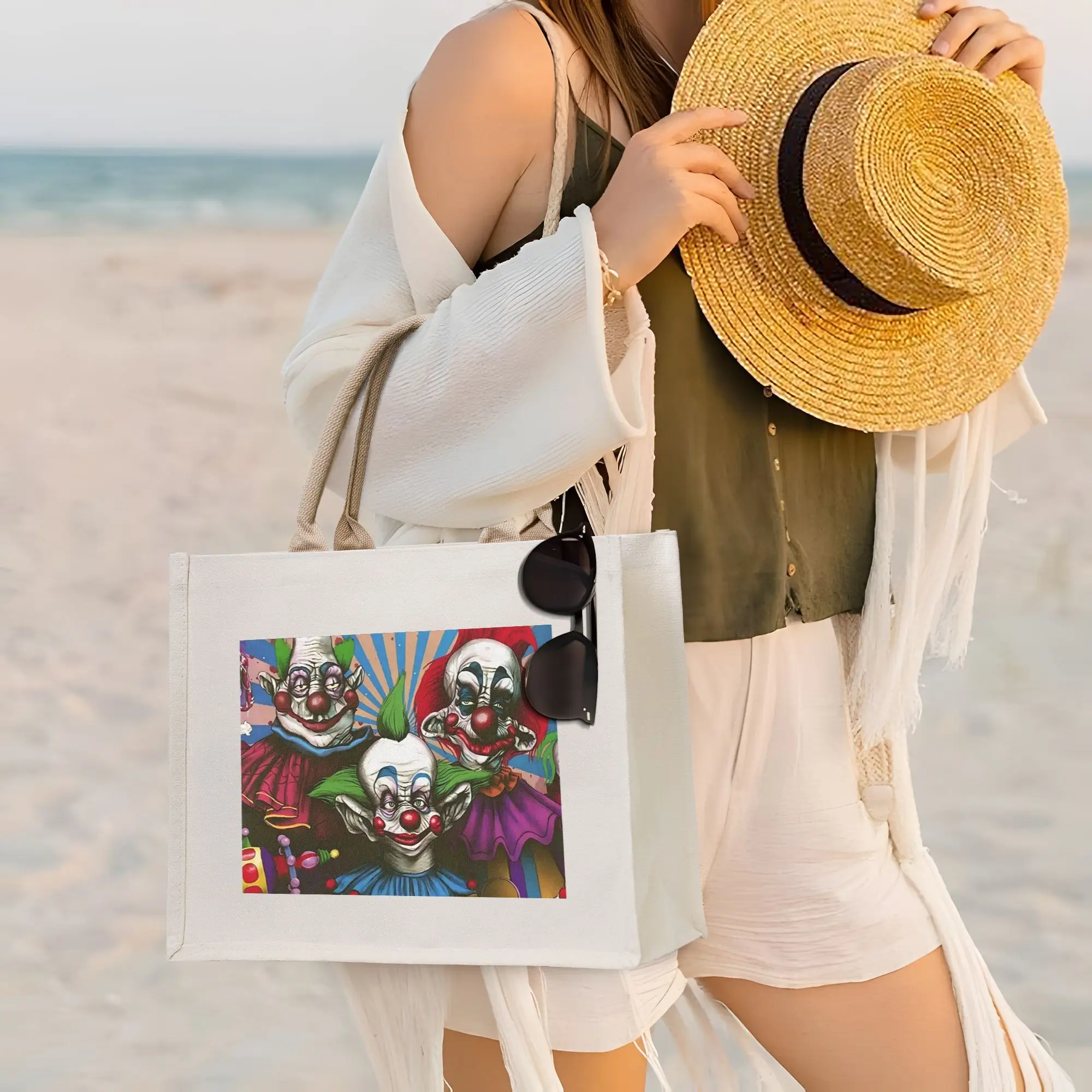 Сумка-шоппер из холщовой ткани с принтом из фильма «Убойные клоуны из космоса», складная, для женщин, на плечо, дорожная сумка
Сумка-шоппер из холщовой ткани с принтом из фильма «Убойные клоуны из космоса», складная, для женщин, на плечо, дорожная сумка