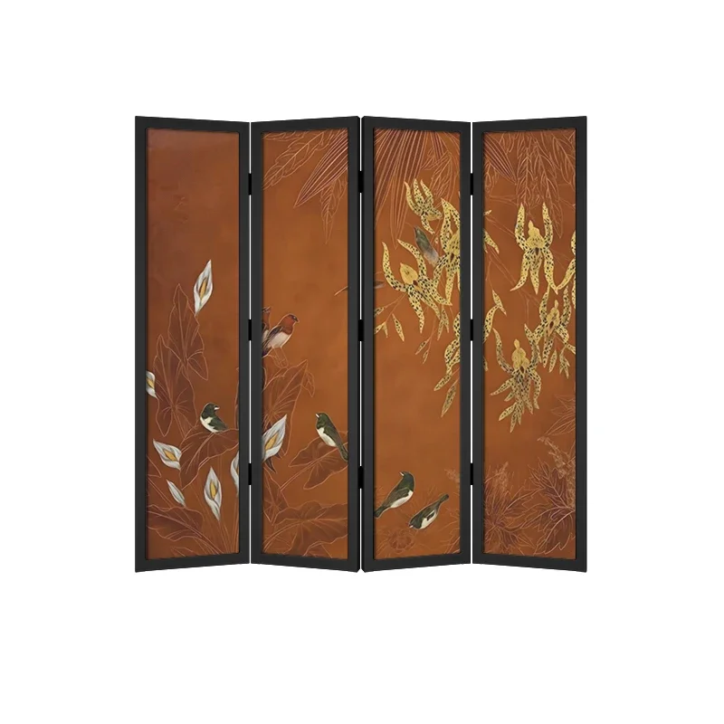 New Chinese flower and bird screen partition living room folding mobile decoration solid wood folding screen
New Chinese flower and bird screen partition living room folding mobile decoration solid wood folding screen