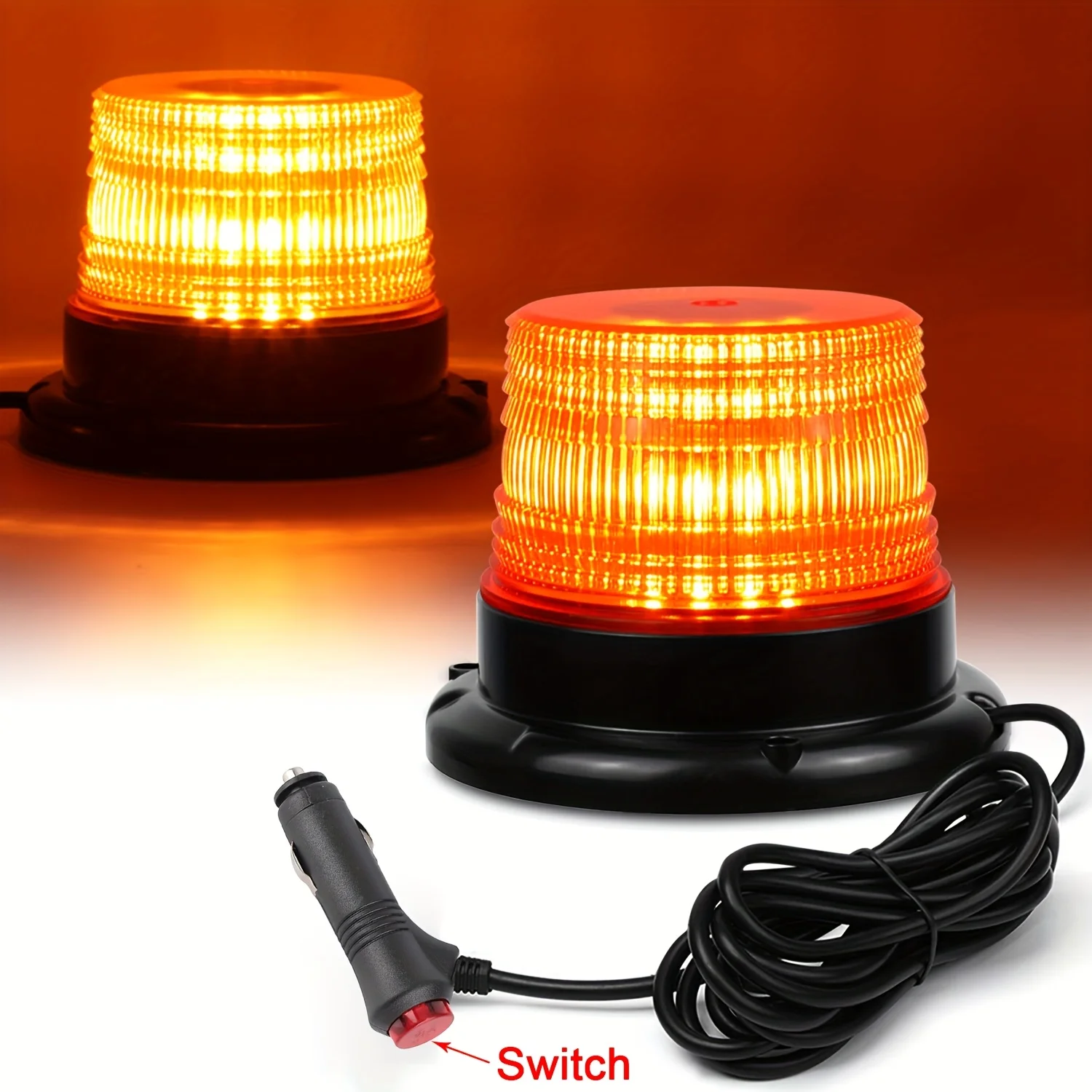 Amber LED Strobe Warning Lights, Emergency Flashing Beacon Light with Magnetic for Vehicle Truck Tractor Golf Carts UTV Car Bus
Amber LED Strobe Warning Lights, Emergency Flashing Beacon Light with Magnetic for Vehicle Truck Tractor Golf Carts UTV Car Bus