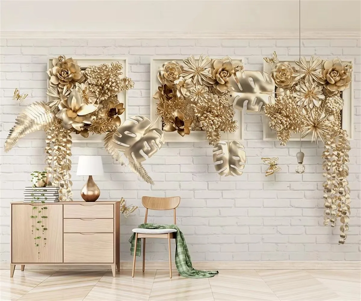 Customized large photo mural wallpaper gold embossed leaves 3d stereo brick wall TV background wall decoration 3d wallpaper
Customized large photo mural wallpaper gold embossed leaves 3d stereo brick wall TV background wall decoration 3d wallpaper