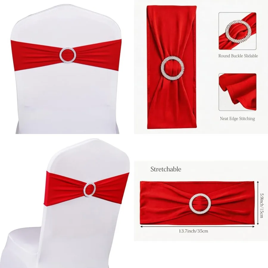 Wedding Chair Sashes 100 Pack Spandex Chair Bows Bands with Buckles for Party Birthday Bridal Shower Engagement Banquets Annive
Wedding Chair Sashes 100 Pack Spandex Chair Bows Bands with Buckles for Party Birthday Bridal Shower Engagement Banquets Annive