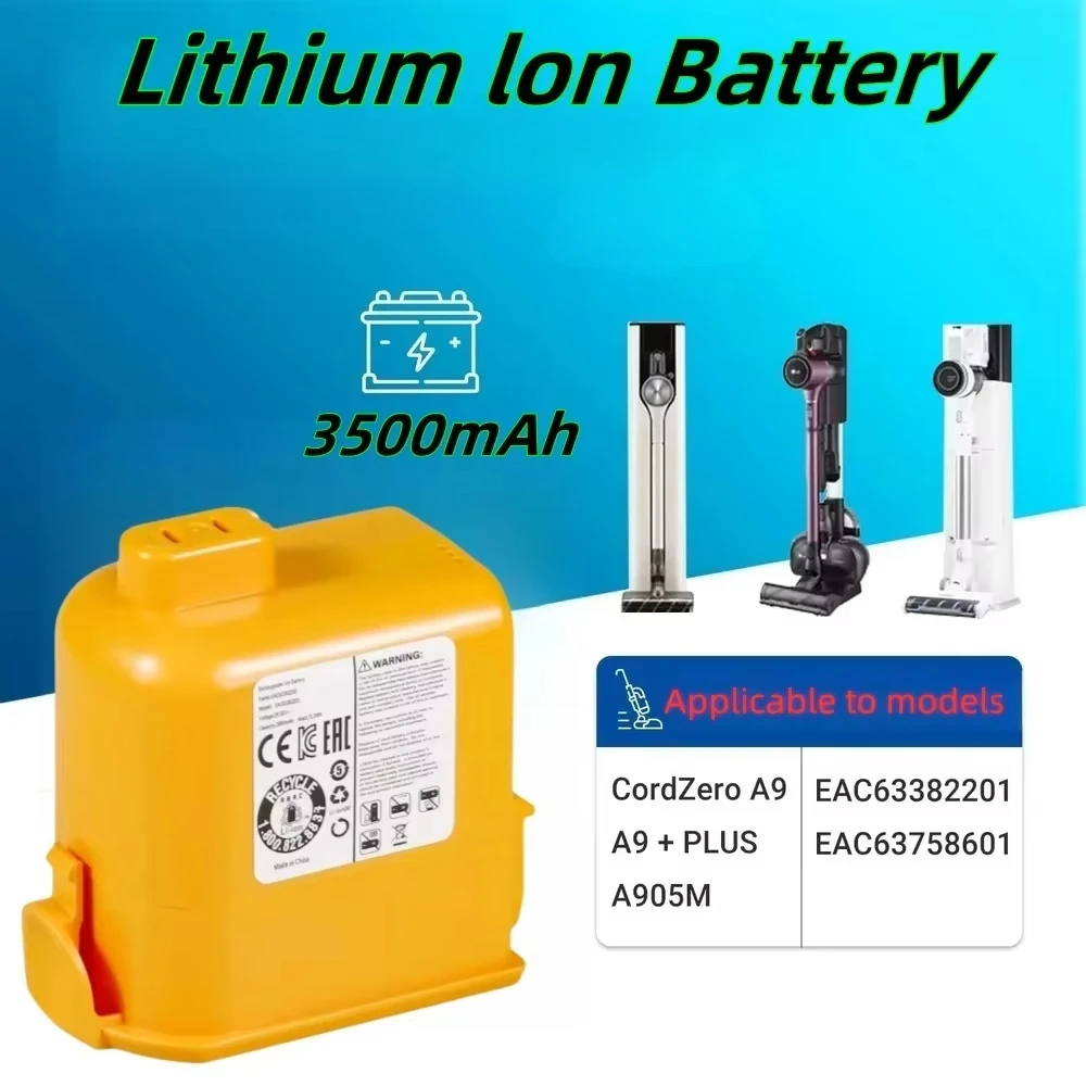 25.2V EAC63382204 Lithium Ion Battery For LG Cordzero A9 Cordless Vacuum A9+ A9Plus A9M A9MASTER2X A9MULT12X A9PETNBED A9MULTI
25.2V EAC63382204 Lithium Ion Battery For LG Cordzero A9 Cordless Vacuum A9+ A9Plus A9M A9MASTER2X A9MULT12X A9PETNBED A9MULTI