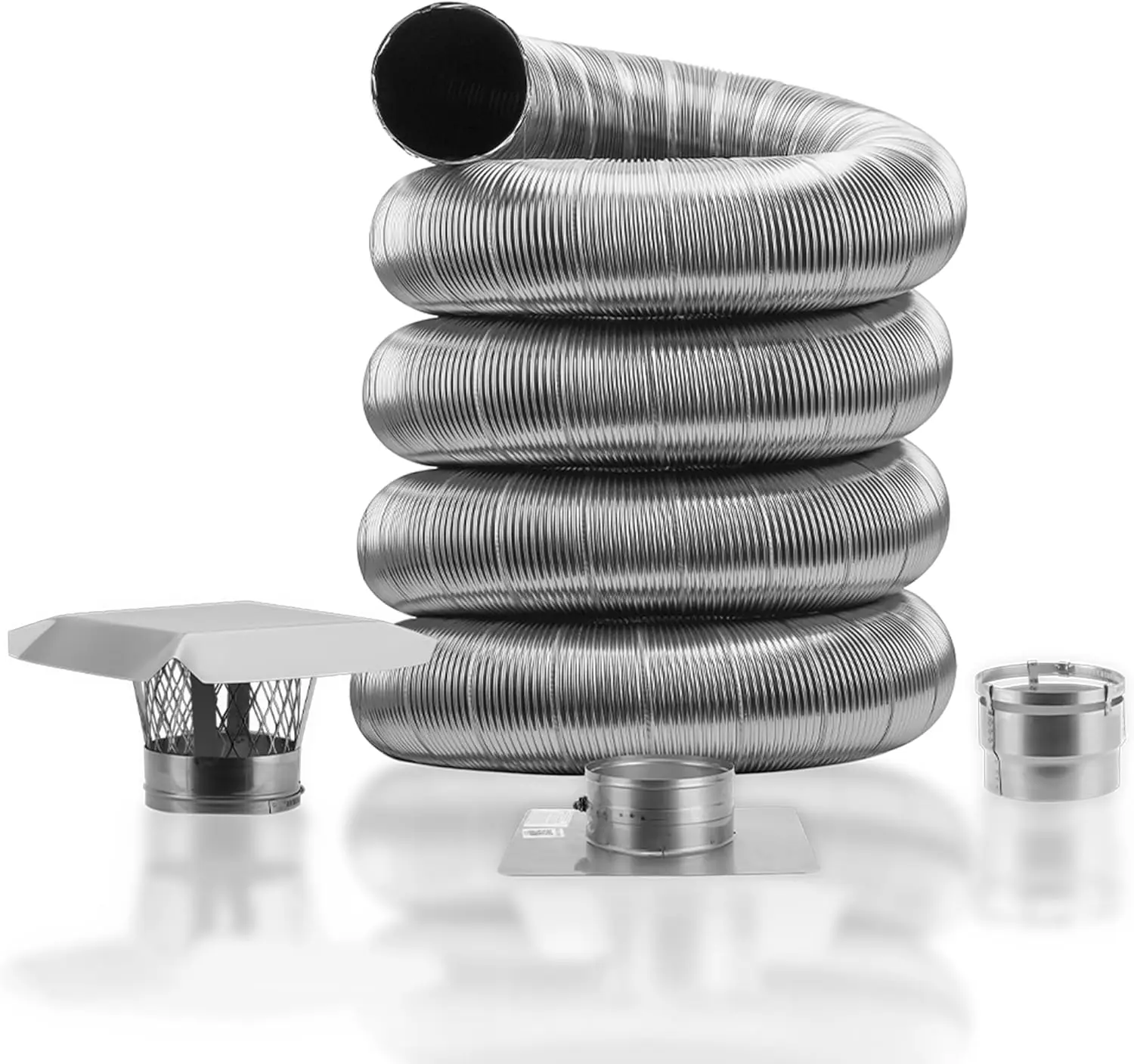 Basic Flexible Chimney Liner Insert Kit - 6 Inch x 15 Feet | Stainless Steel Chimney Liner Kit | Fireplace Insert
Basic Flexible Chimney Liner Insert Kit - 6 Inch x 15 Feet | Stainless Steel Chimney Liner Kit | Fireplace Insert