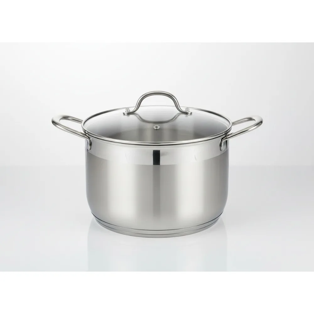 12 Quart Heavy Duty Stainless Steel Stock Pot with Glass Lid - Nonstick Thick Bottom for Pasta, Soup, Canning & Family Cooking
12 Quart Heavy Duty Stainless Steel Stock Pot with Glass Lid - Nonstick Thick Bottom for Pasta, Soup, Canning & Family Cooking