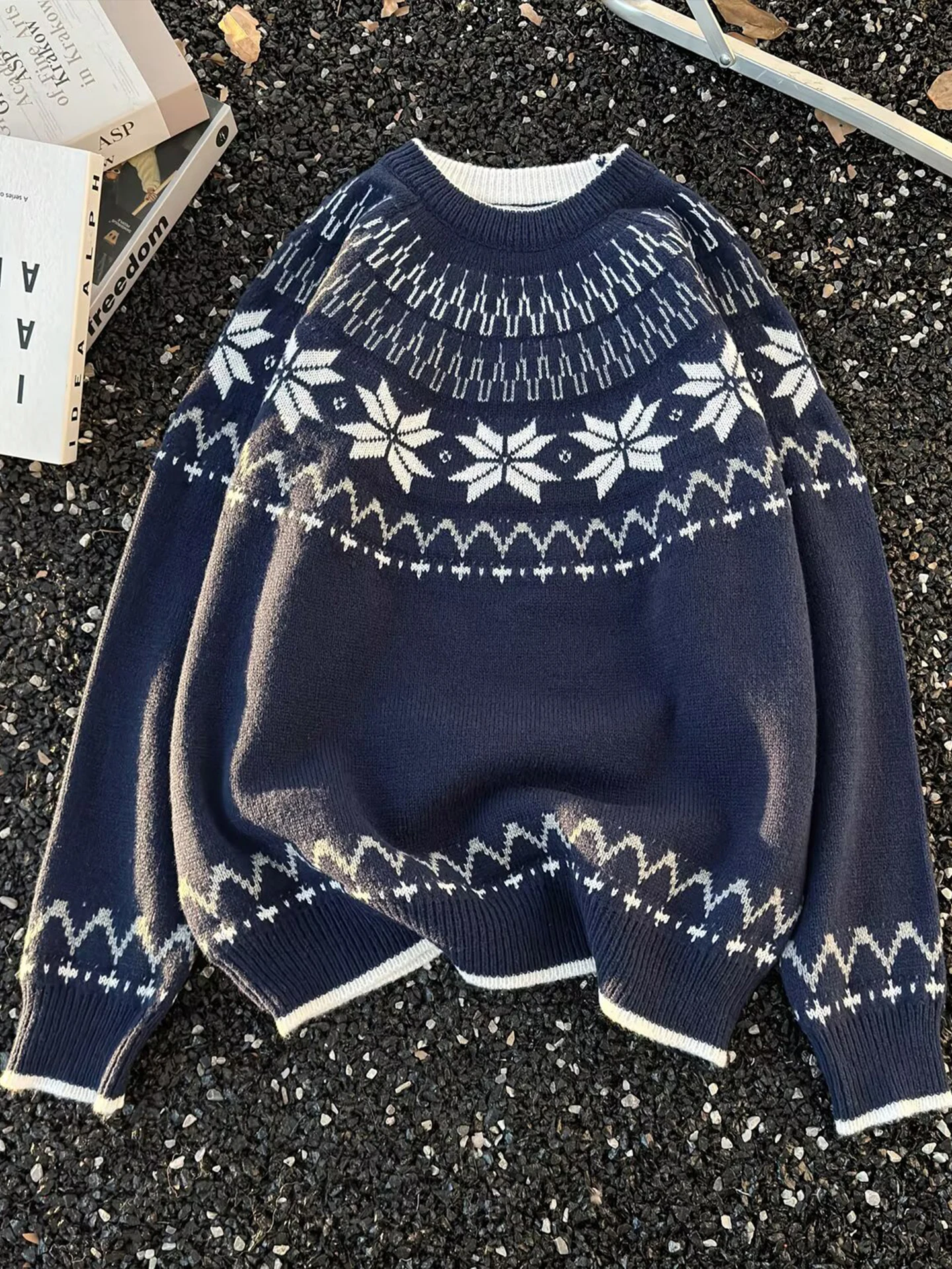 American Sle Fair Isle Snowflake Embroidered round Ne Sweater ex Casual Knitted irt Cleanfit Upper Body Streetwear
American Sle Fair Isle Snowflake Embroidered round Ne Sweater ex Casual Knitted irt Cleanfit Upper Body Streetwear