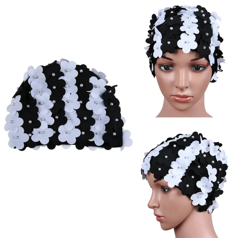1pc Swimming Cap Women Pearl Sewed Floral Elastic Breathable Quick Dry Bathing Hat Sportswear For Long Hair
1pc Swimming Cap Women Pearl Sewed Floral Elastic Breathable Quick Dry Bathing Hat Sportswear For Long Hair