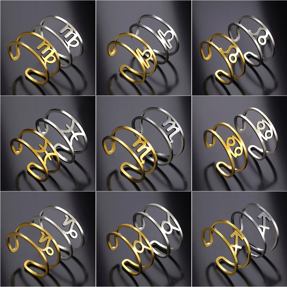 COOLTIME 12 Constellations Ring for Women Stainless Steel Adjustable Finger Rings Zodiac Jewelry Birthday Gift Wholesale
COOLTIME 12 Constellations Ring for Women Stainless Steel Adjustable Finger Rings Zodiac Jewelry Birthday Gift Wholesale