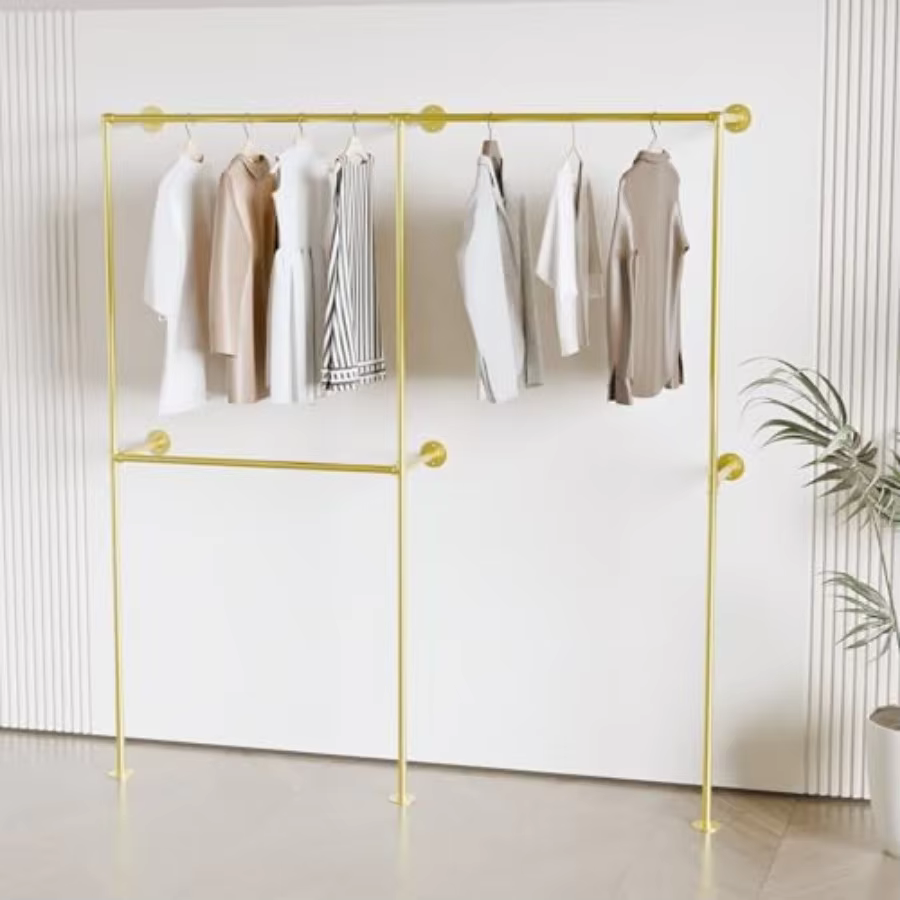 Industrial Pipe Clothing Rack Heavy Duty Wall Mounted Clothes Rack Retail Display Hanging Garment Rod for Laundry Rooms Closet
Industrial Pipe Clothing Rack Heavy Duty Wall Mounted Clothes Rack Retail Display Hanging Garment Rod for Laundry Rooms Closet