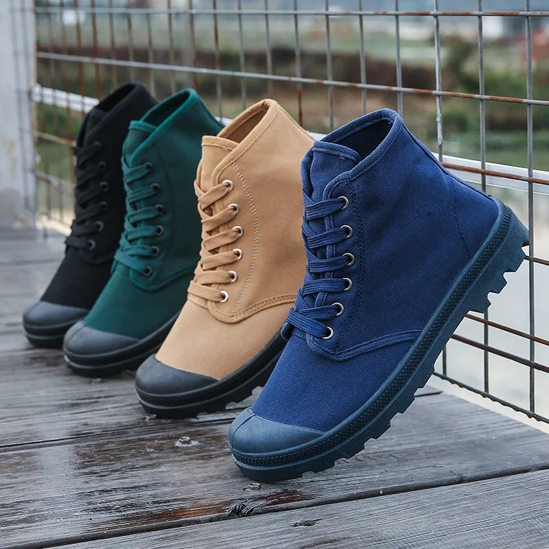 Men's Canvas Shoes High Top Casual Shoes Lace-up Solid Color Male Ankle Boots Outdoor Hiking Shoe Plus Size Work Men Shoes Tenis
Men's Canvas Shoes High Top Casual Shoes Lace-up Solid Color Male Ankle Boots Outdoor Hiking Shoe Plus Size Work Men Shoes Tenis