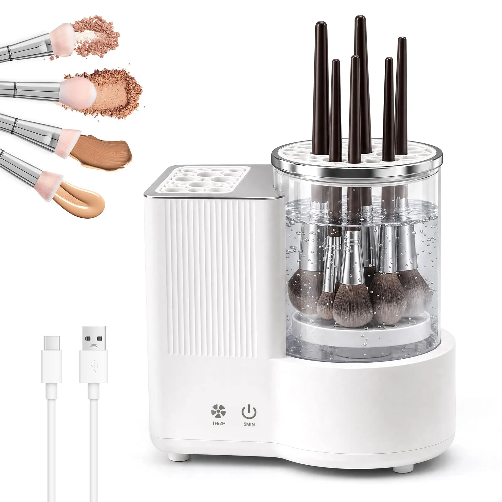 3 IN 1 Electric Makeup Brush Cleaner Portable Automatic USB Cosmetic Brushes Cleaner Tool With Makeup Brush Dryer Holder
3 IN 1 Electric Makeup Brush Cleaner Portable Automatic USB Cosmetic Brushes Cleaner Tool With Makeup Brush Dryer Holder