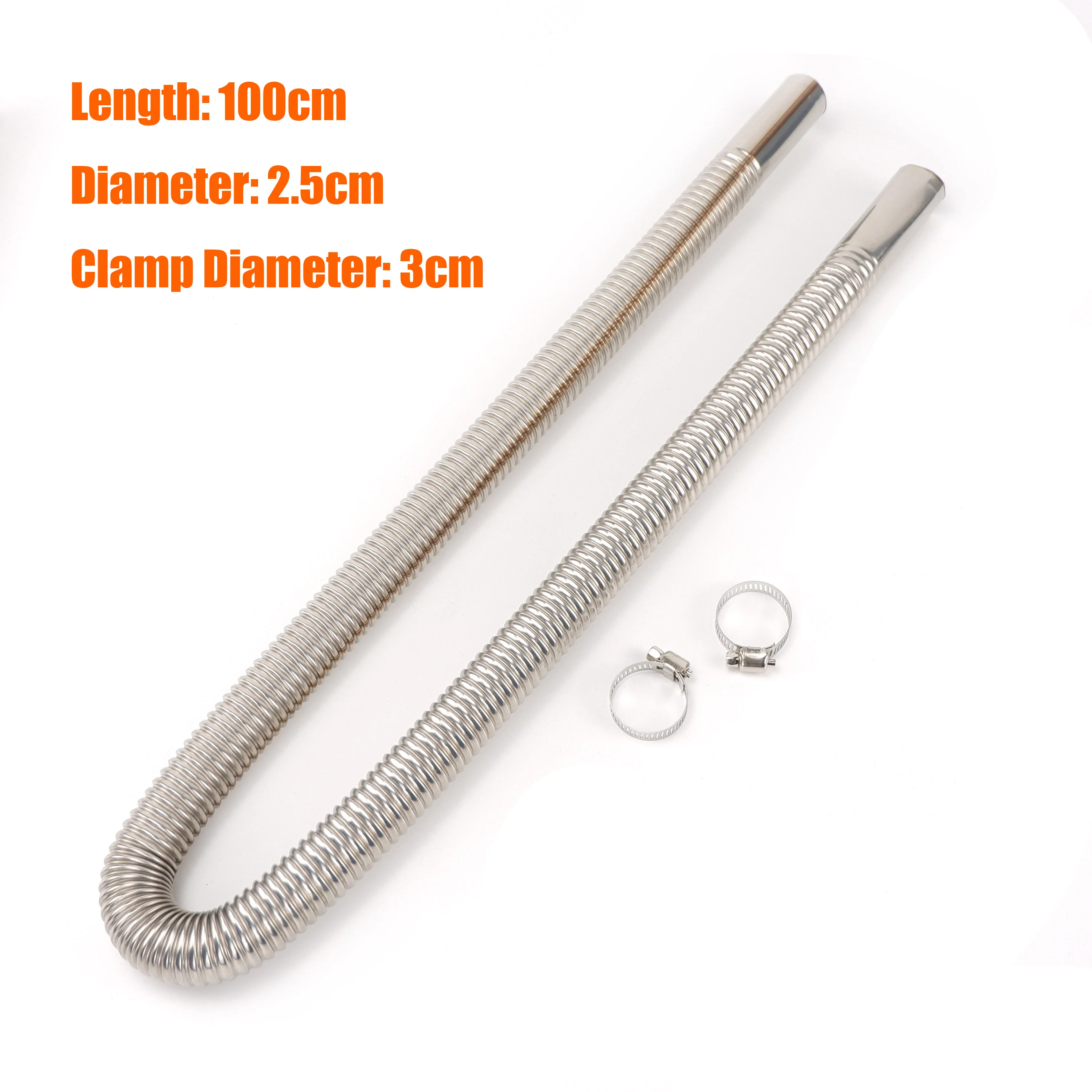 100cm Air Diesel Parking Heater Stainless Steel Exhaust Pipe Tube Gas Vent Hose For Car Camper Caravan Truck Silver
100cm Air Diesel Parking Heater Stainless Steel Exhaust Pipe Tube Gas Vent Hose For Car Camper Caravan Truck Silver