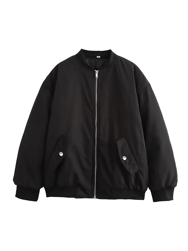 European style new women's fashion versatile and elegant pleated loose zip-up baseball jacket/cotton coat
European style new women's fashion versatile and elegant pleated loose zip-up baseball jacket/cotton coat