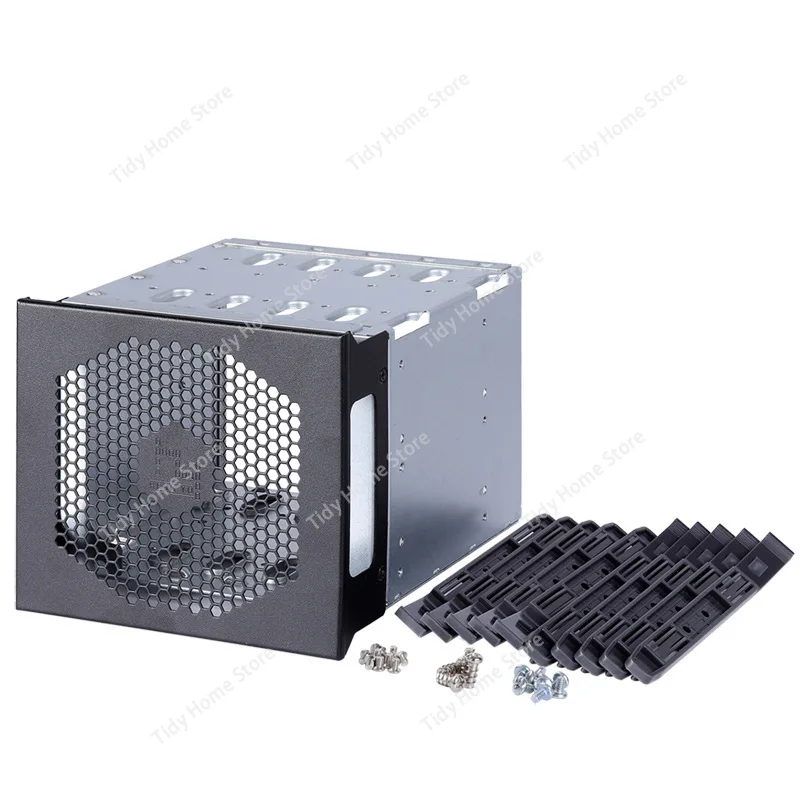 The 5-bay hard drive cage case can accommodate 5 3.5-inch hard drives in a 3-to-5 format, occupying 3 optical drive bays
The 5-bay hard drive cage case can accommodate 5 3.5-inch hard drives in a 3-to-5 format, occupying 3 optical drive bays