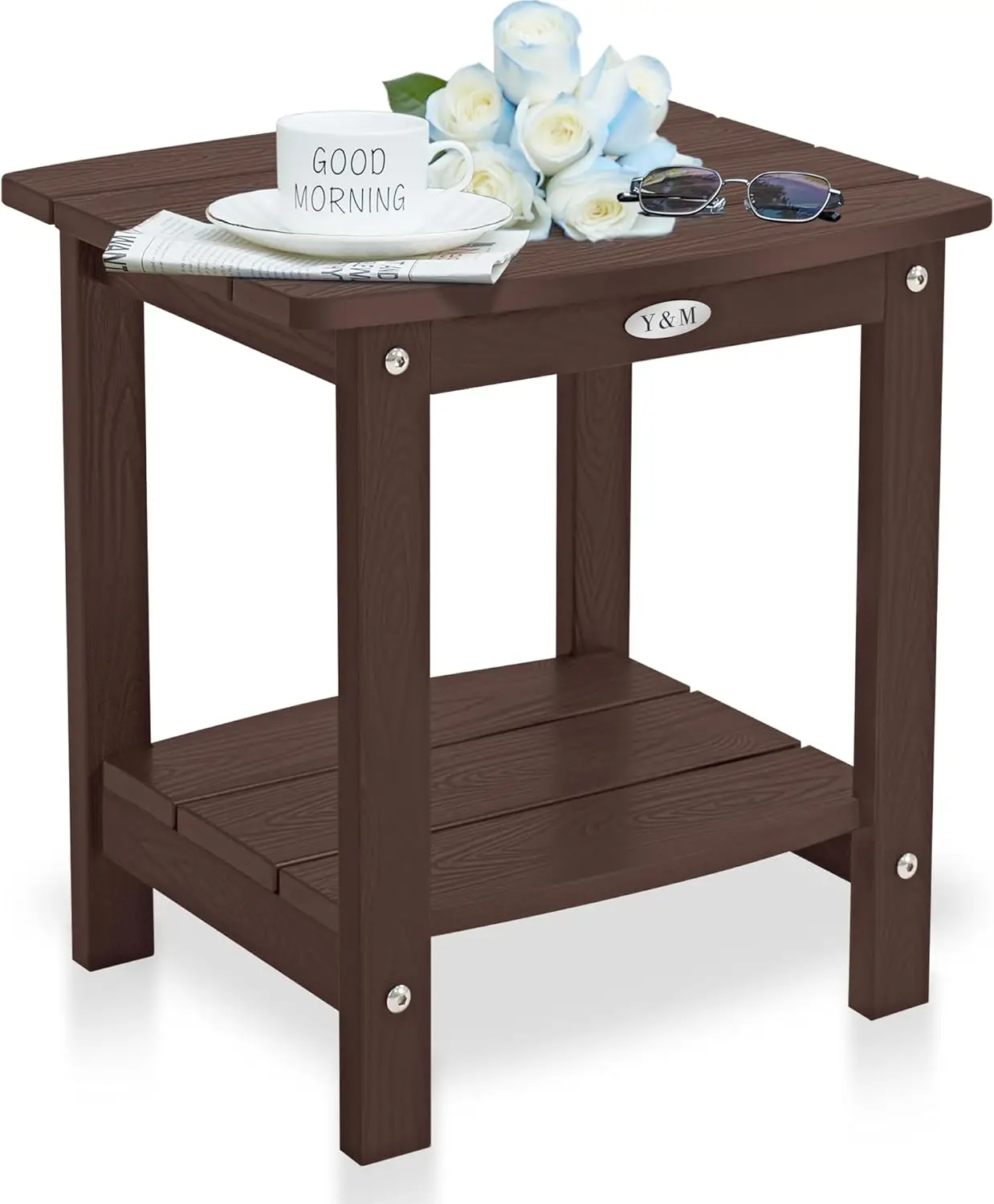 Outdoor Side Table, HIPS Double Layer Waterproof Small Table for Patio, Balcony, Pool, Porch, Deck
Outdoor Side Table, HIPS Double Layer Waterproof Small Table for Patio, Balcony, Pool, Porch, Deck