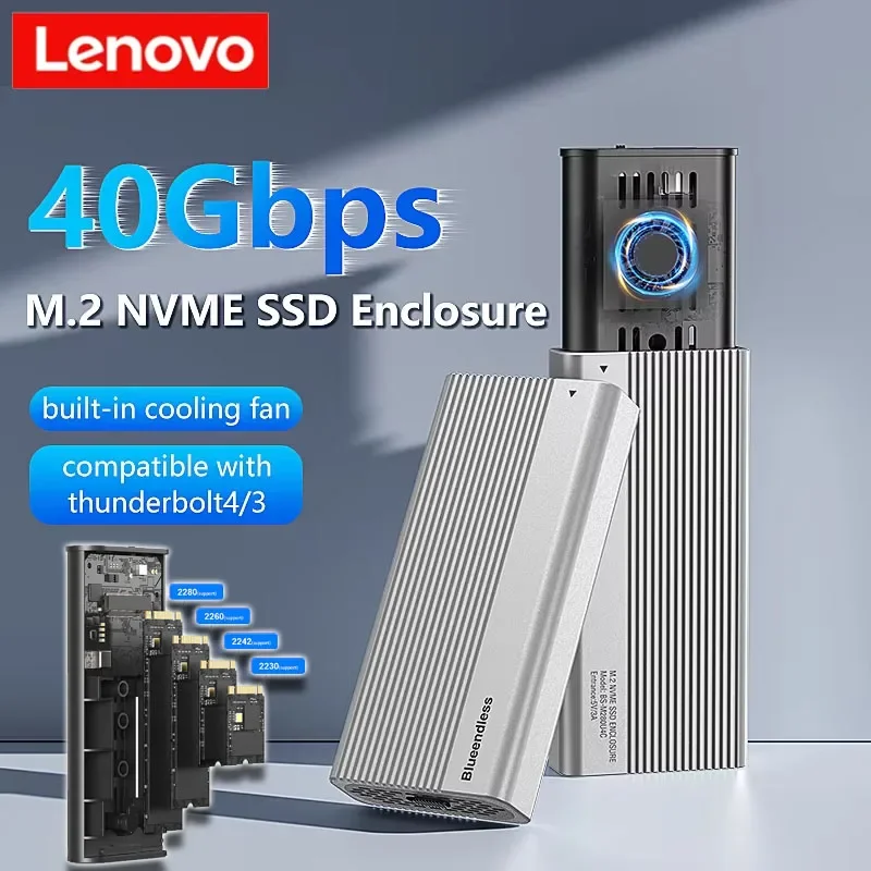 Lenovo USB4 40Gbps M.2 NVMe SSD Enclosure with Cooling Fan PCIe 4.0 Solid State Drive Case Compatible with Thunderbolt 4/3
Lenovo USB4 40Gbps M.2 NVMe SSD Enclosure with Cooling Fan PCIe 4.0 Solid State Drive Case Compatible with Thunderbolt 4/3
