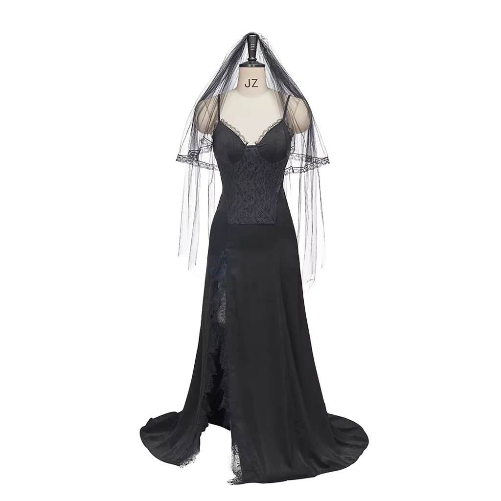 Cosplay Jenna Ortega Premiere Looks Costume Black Floor-length Lace Dress Veil Set Women Goth Dress Halloween
Cosplay Jenna Ortega Premiere Looks Costume Black Floor-length Lace Dress Veil Set Women Goth Dress Halloween