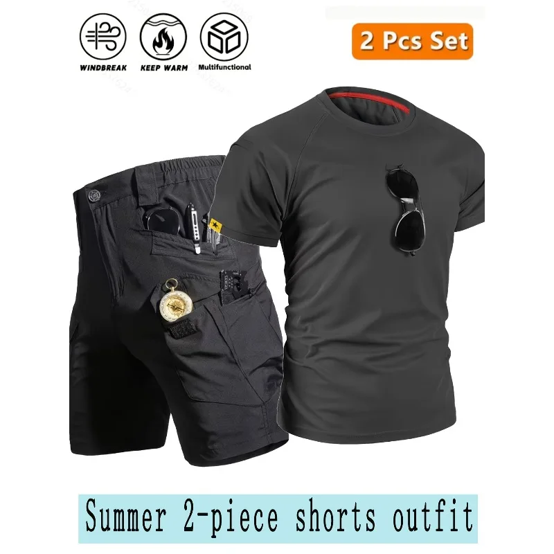 Round Neck Quick Drying Short Sleeved Shorts 2 Sets for Outdoor Sports, Cycling, Hiking, Camping, Comfortable and Breathable Set
Round Neck Quick Drying Short Sleeved Shorts 2 Sets for Outdoor Sports, Cycling, Hiking, Camping, Comfortable and Breathable Set