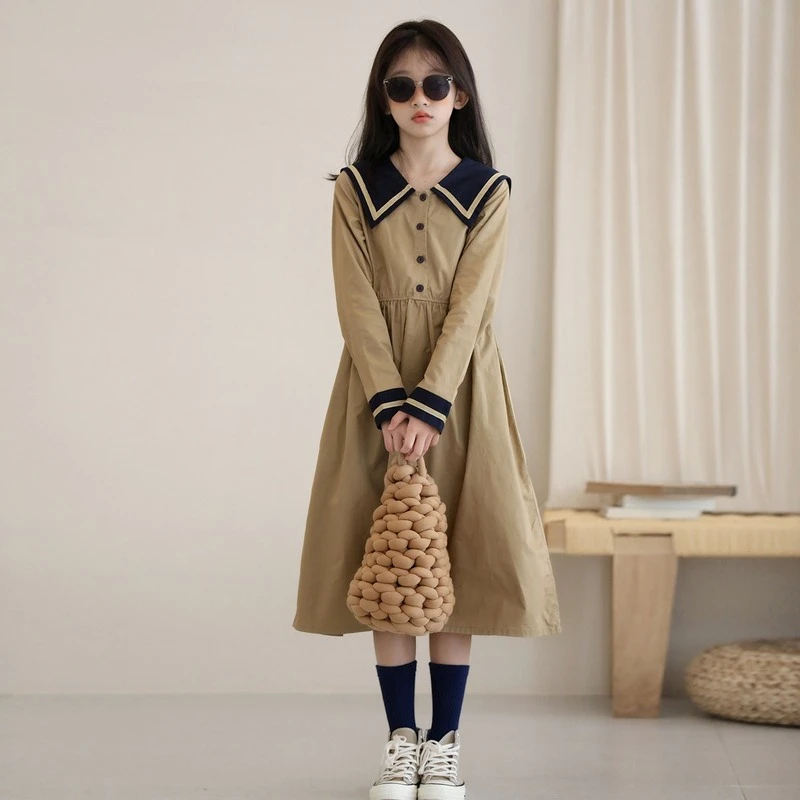 New Autumn Children'S Clothing Navy Lapel Trend Preppy Style Long Sleeve Dress For 6-18Y Girls Dress girls casual Dress CL616
New Autumn Children'S Clothing Navy Lapel Trend Preppy Style Long Sleeve Dress For 6-18Y Girls Dress girls casual Dress CL616