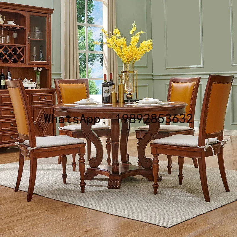 X5-7 American Style Solid Wood Dining Table Round Pure Solid Wood Dining Table for Home Use
X5-7 American Style Solid Wood Dining Table Round Pure Solid Wood Dining Table for Home Use