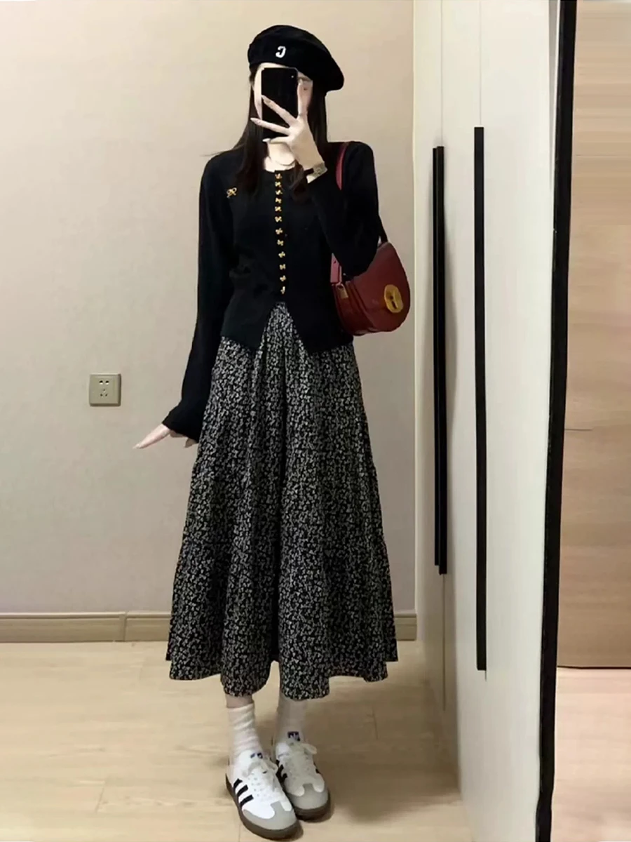 Bla Floral Print f-length Skirt And Top Set plus Size Women's Faionable Casual Sle Spring Autumn Wear by Senmi
Bla Floral Print f-length Skirt And Top Set plus Size Women's Faionable Casual Sle Spring Autumn Wear by Senmi