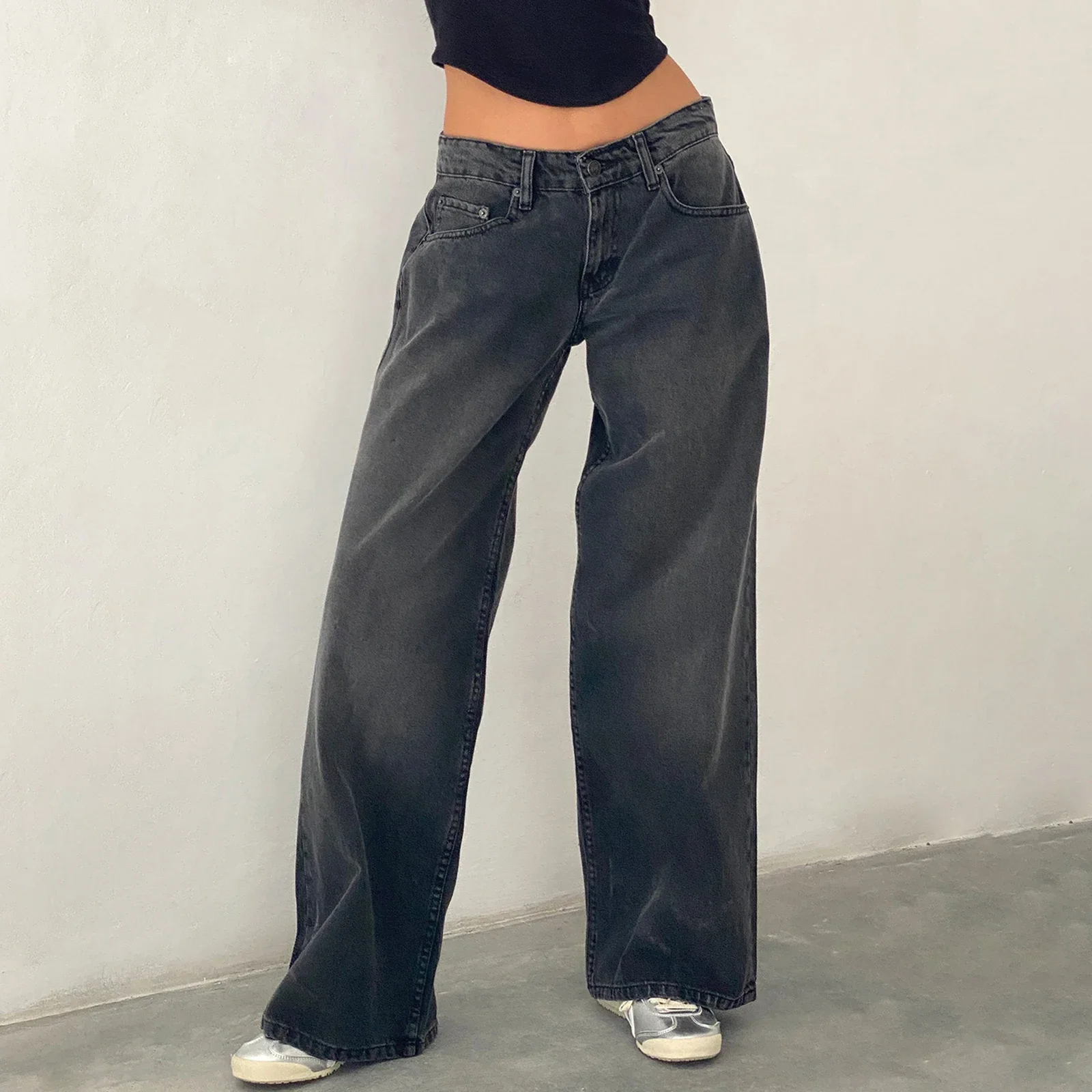 Autumn Winter Solid Color Loose Denim Pants Women Low Waist Wide Leg Trousers with Multi Pockets Streetwear Women
Autumn Winter Solid Color Loose Denim Pants Women Low Waist Wide Leg Trousers with Multi Pockets Streetwear Women
