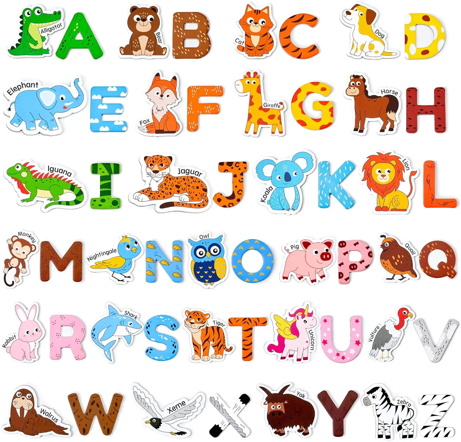 Wooden Fridge Magnets for Toddlers – 26 Cute Animals & Uppercase Letters, Large Refrigerator ABC Alphabet Magnets Set
Wooden Fridge Magnets for Toddlers – 26 Cute Animals & Uppercase Letters, Large Refrigerator ABC Alphabet Magnets Set