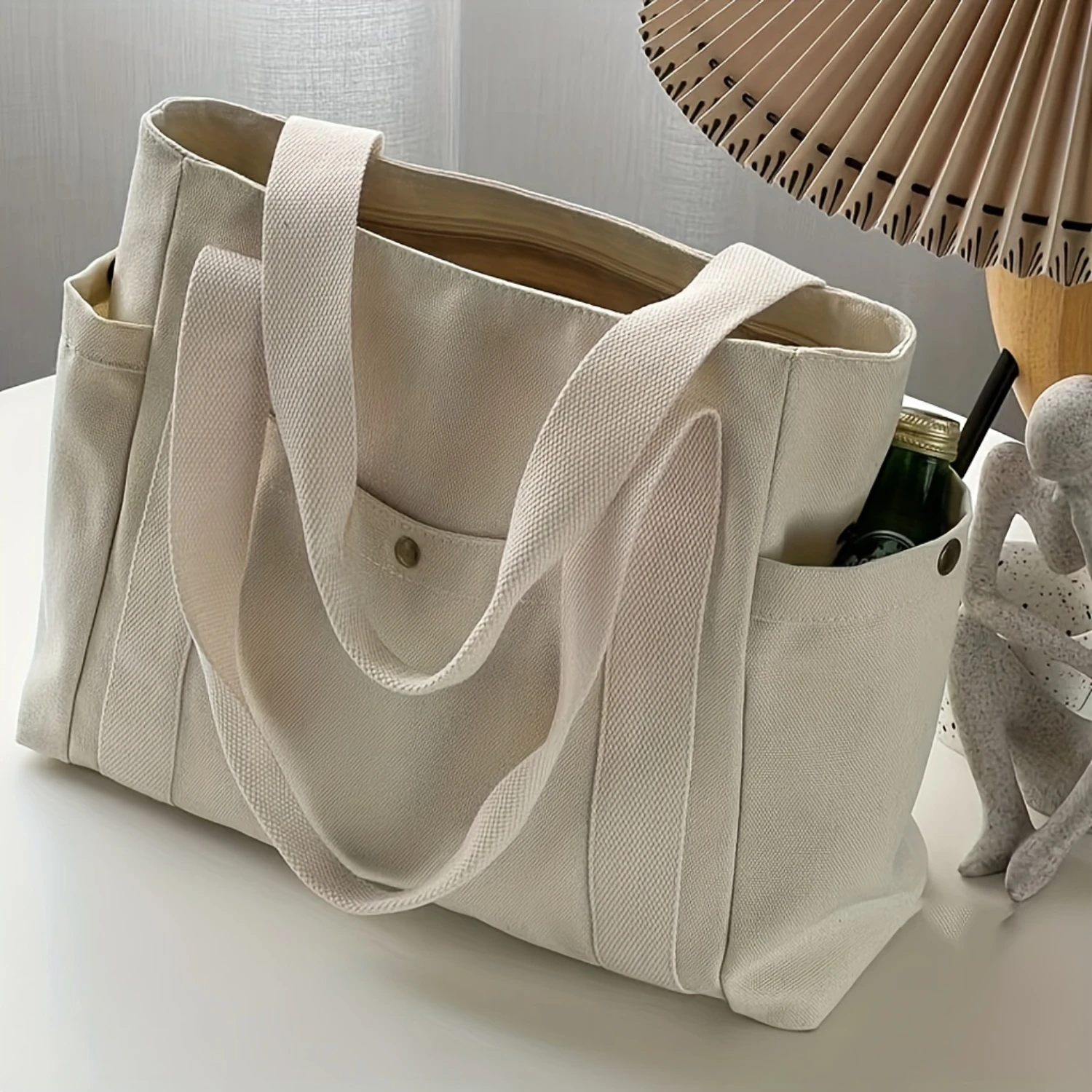 Girl's Canvas Tote Bag, Durable Lightweight Shoulder Bag, Casual Practical Commuter Mommy Bag
Girl's Canvas Tote Bag, Durable Lightweight Shoulder Bag, Casual Practical Commuter Mommy Bag