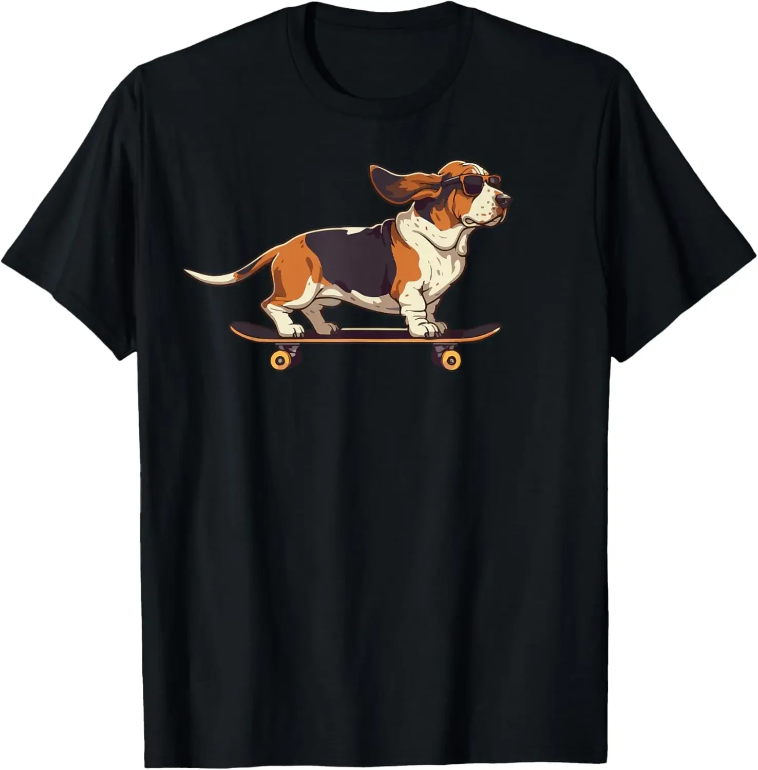 Basset Hound Skateboarder Sunglasses Dog Graphic Cotton Crew Neck Casual T-Shirt for Men
Basset Hound Skateboarder Sunglasses Dog Graphic Cotton Crew Neck Casual T-Shirt for Men