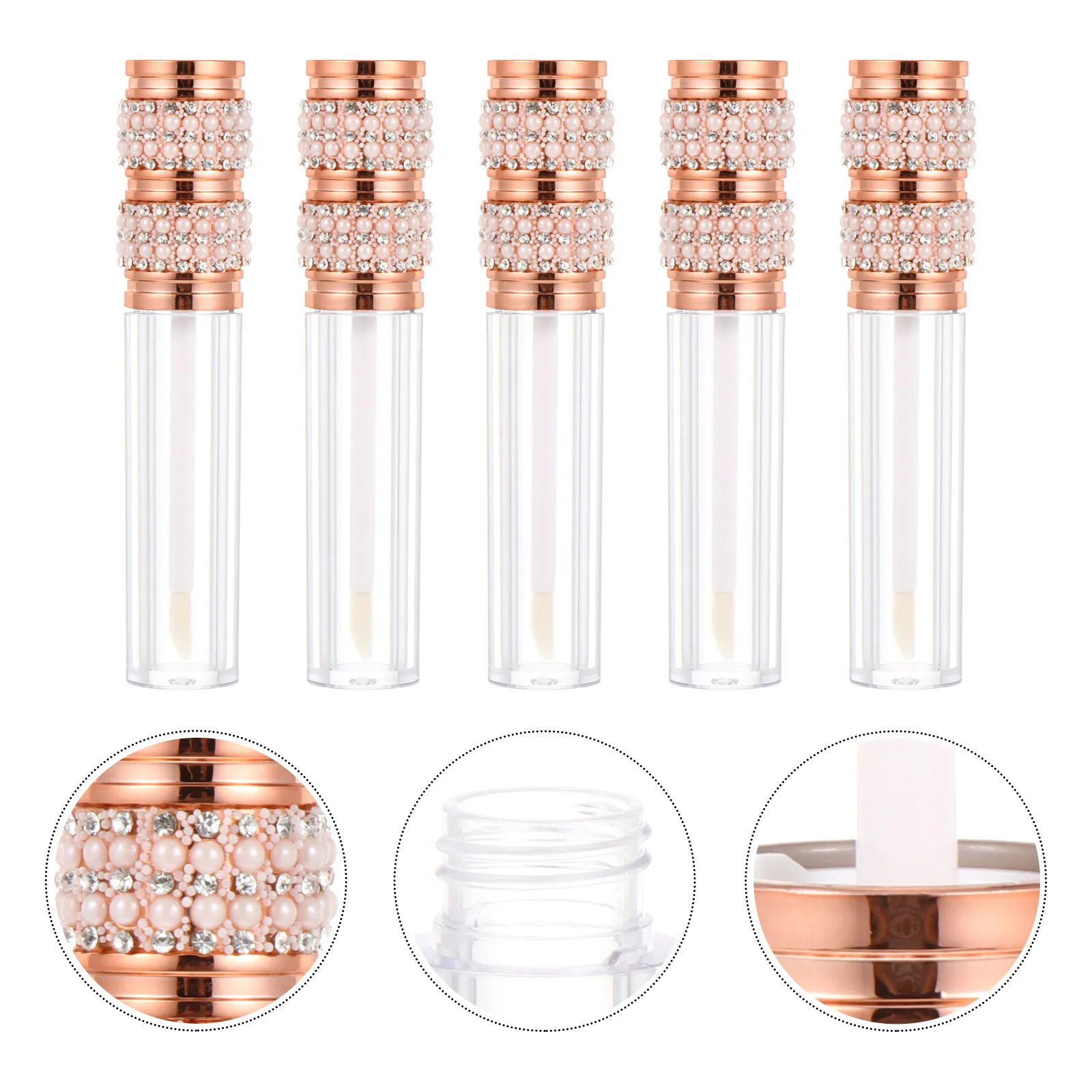 5pcs Diamond Empty Gloss Tubes Refillable Lipstick Bottles Portable Lip Balm Containers For Custom Lip Color Mixing Sample
5pcs Diamond Empty Gloss Tubes Refillable Lipstick Bottles Portable Lip Balm Containers For Custom Lip Color Mixing Sample