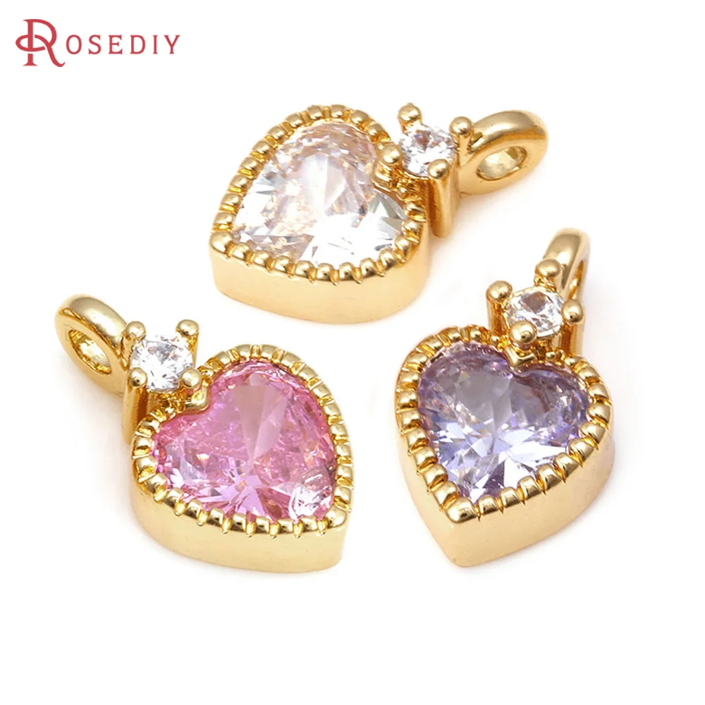 10PCS 18K Gold Color Brass and Zircon Heart Charms Pendants High Quality Necklace Earrings Charms Jewelry Making Diy Accessories
10PCS 18K Gold Color Brass and Zircon Heart Charms Pendants High Quality Necklace Earrings Charms Jewelry Making Diy Accessories