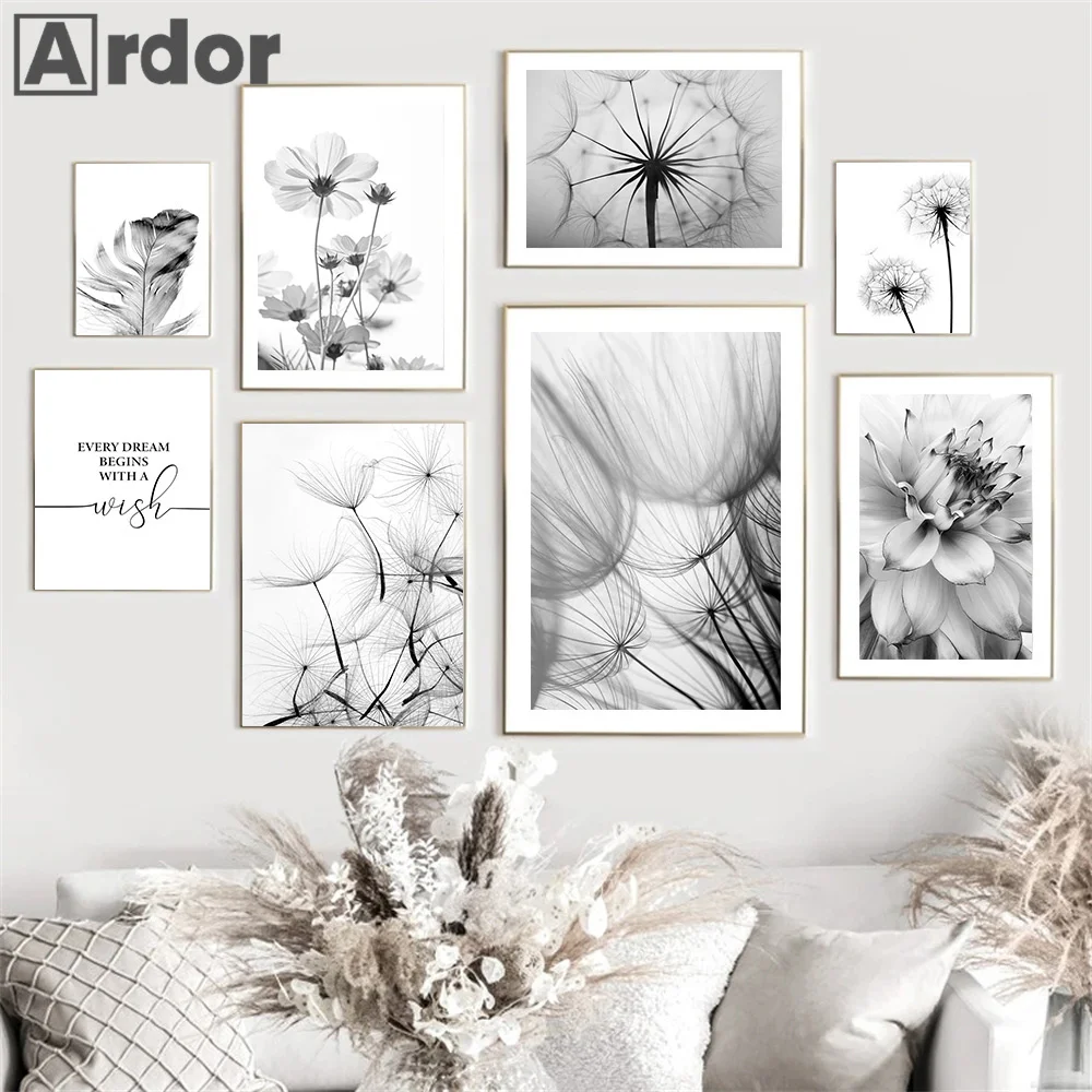 Dandelion Flower Feather Wall Art Posters Black and White Art Prints Quotes Canvas Painting Nordic Art Picture Living Room Decor
Dandelion Flower Feather Wall Art Posters Black and White Art Prints Quotes Canvas Painting Nordic Art Picture Living Room Decor
