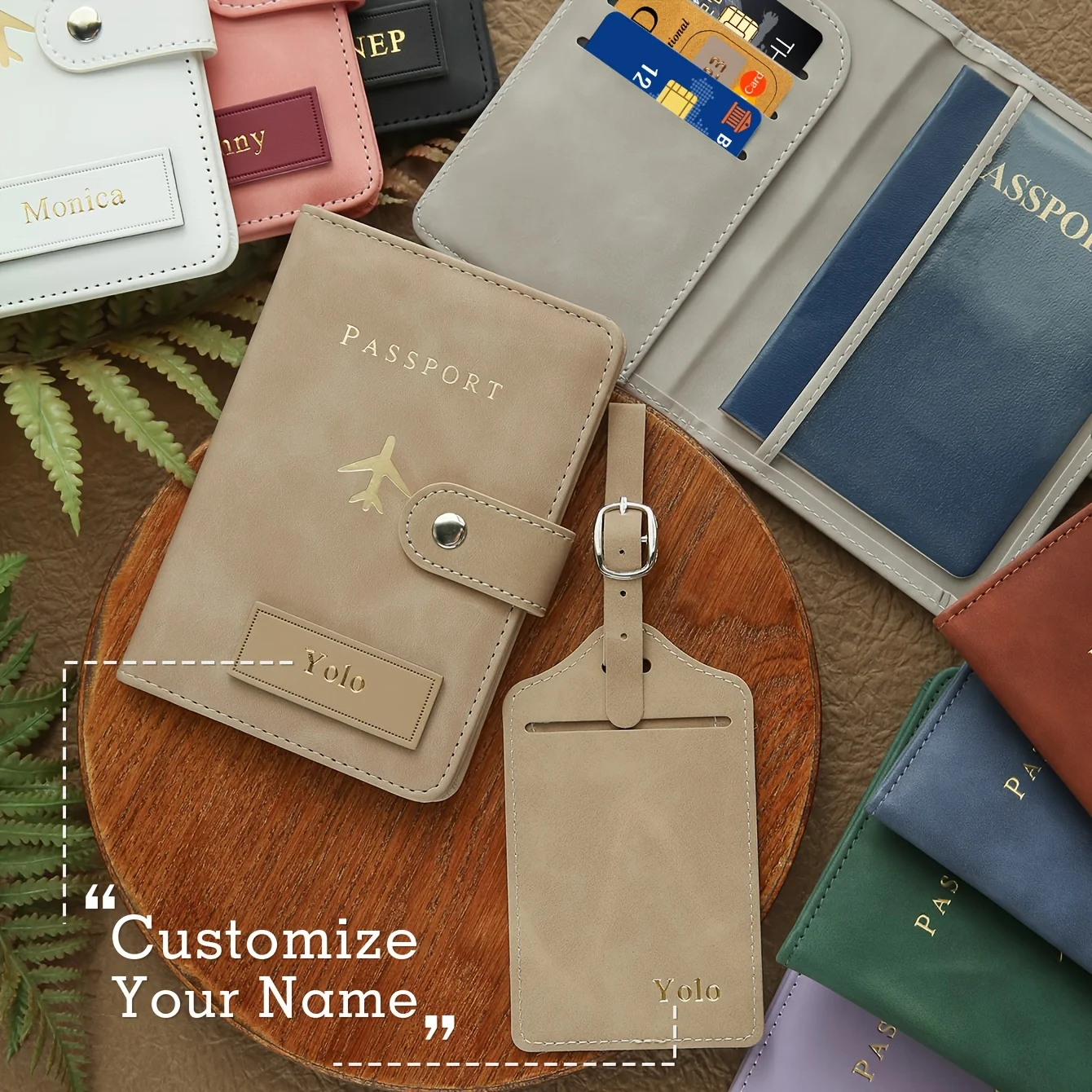 2PCS Personalized Passport Holder & Luggage Tag Set Custom Suede Textured with Buckle Personalized Handmade Name Passport Cover
2PCS Personalized Passport Holder & Luggage Tag Set Custom Suede Textured with Buckle Personalized Handmade Name Passport Cover