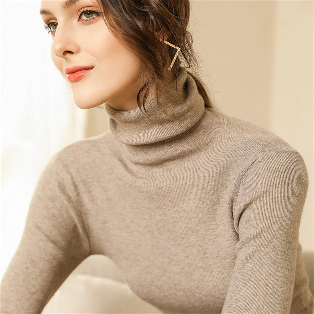 Multi-Color Optional New Autumn Turtleneck Sweater Women's Tight Long-Sleeved Sshort Knit High Neck Slim Body Base Shirt
Multi-Color Optional New Autumn Turtleneck Sweater Women's Tight Long-Sleeved Sshort Knit High Neck Slim Body Base Shirt